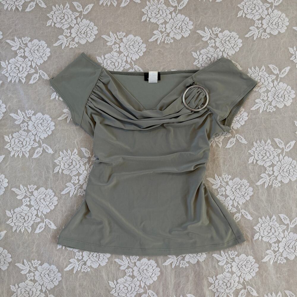 Vintage Y2K Ava.2 Sage Green O-Ring Top Size XL